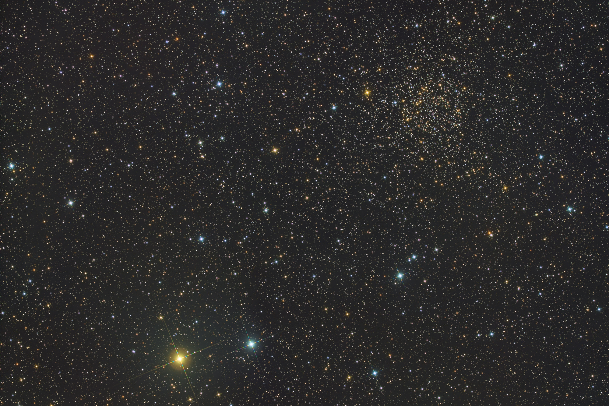 The open star cluster NGC 7789 lies about 8,000 light-years away toward the constellation Cassiopeia. A late 18th century deep sky discovery of astronomer Caroline Lucretia Herschel, the cluster is also known as Caroline's Rose.